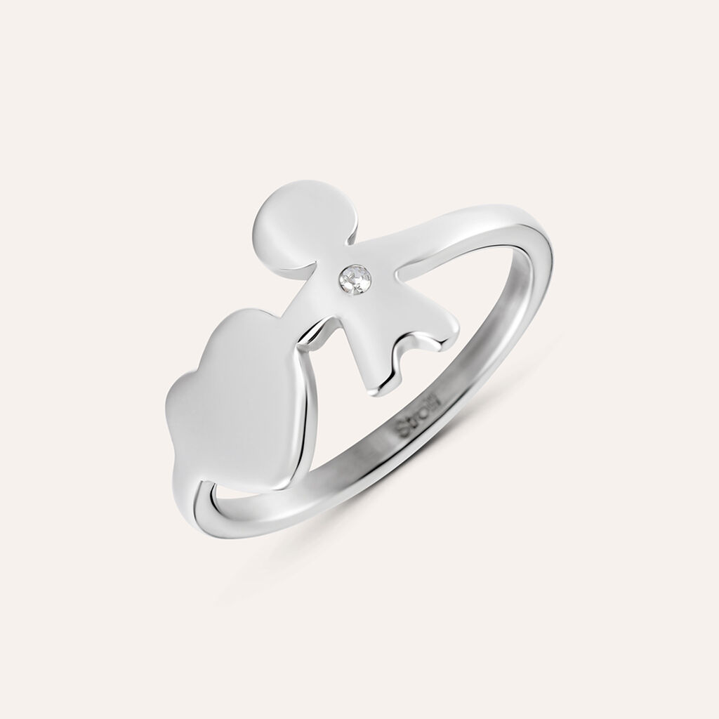 Anello Fantasia Sunrise Acciaio Cristallo