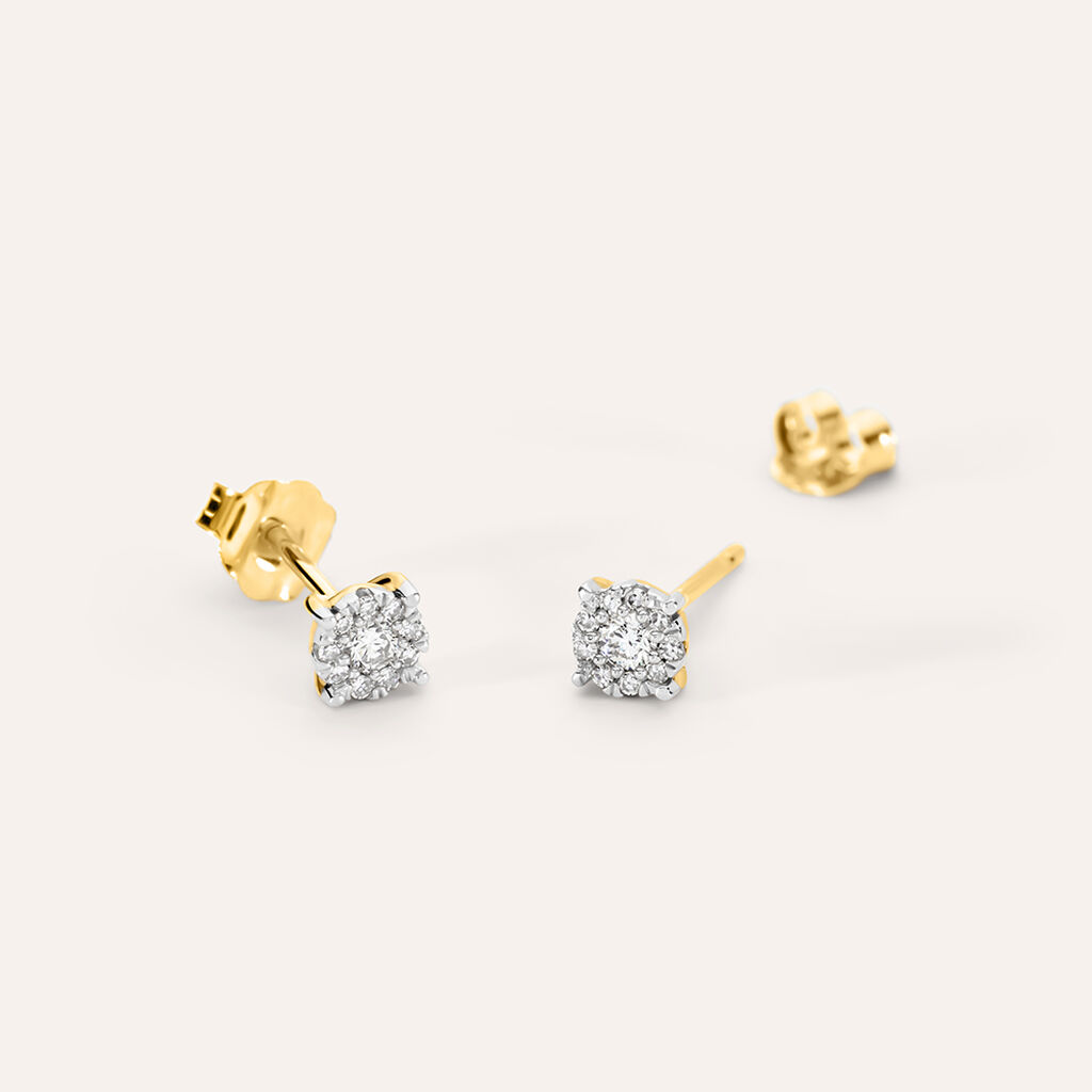 Orecchini Lobo Mon Petit Oro Giallo Diamante