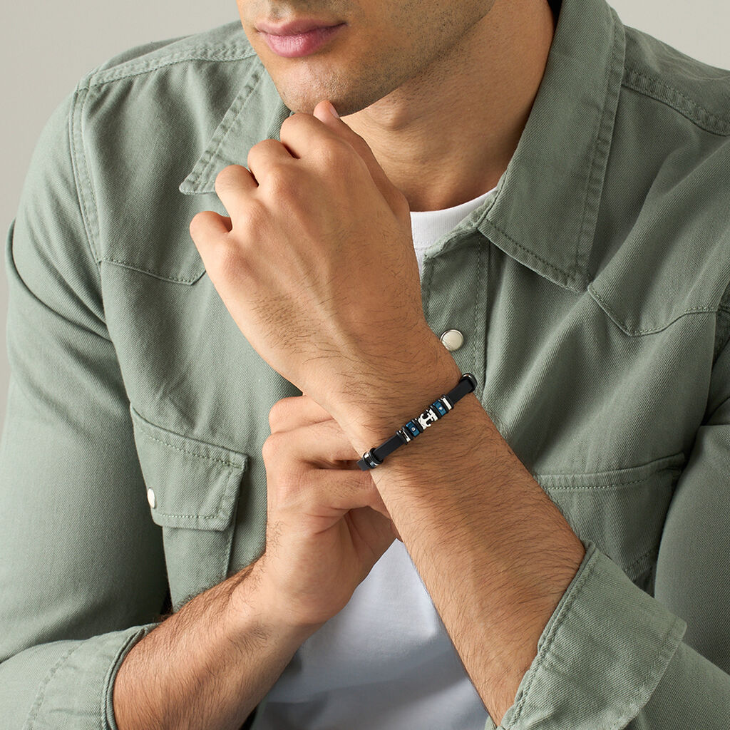 Bracciale Man Code Acciaio Bicolore Cristallo - Bracciali Uomo | Stroili