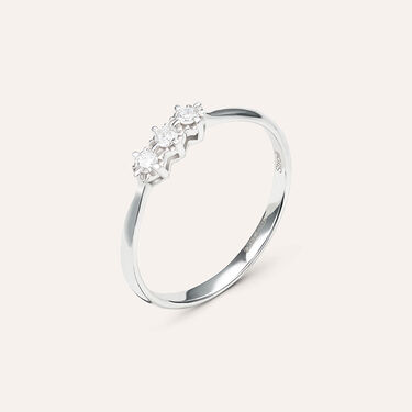 Anello Trilogy Diamazing Oro Bianco Diamante