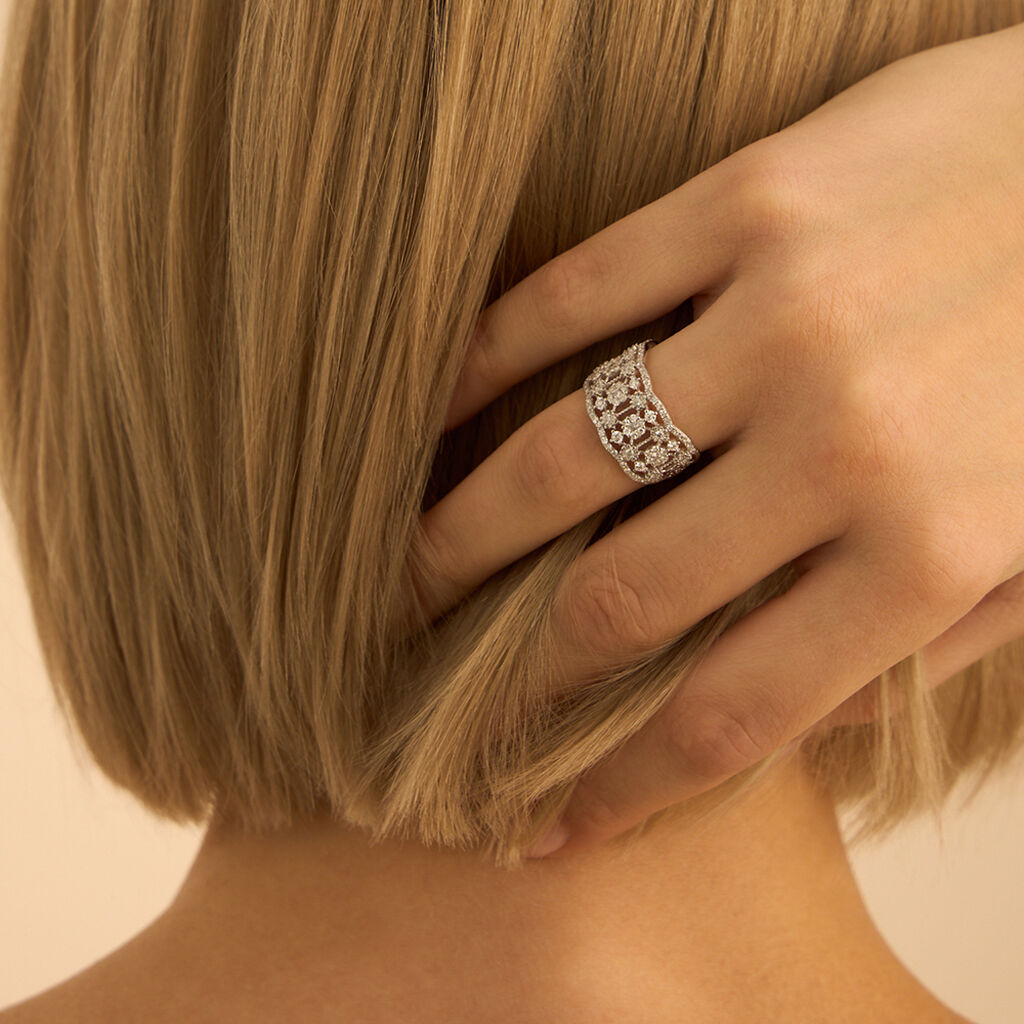 Anello Fascia Sophia Oro Bianco Diamante - Anelli con Pietre Donna | Stroili