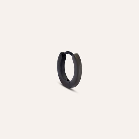 Mono Orecchino A Cerchio Man Code Acciaio Nero - Mono Orecchino Uomo | Stroili
