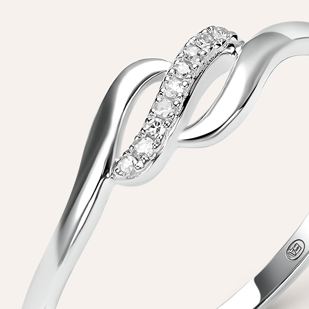 Anello Fantasia Sophia Oro Bianco Diamante