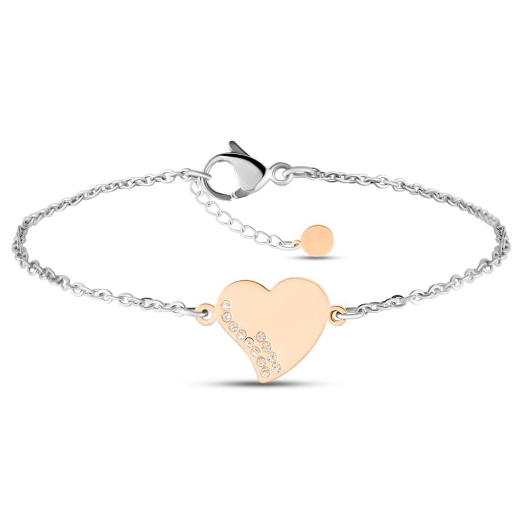 Bracciale Lady Chic Acciaio Bicolore Cuore e Cristalli