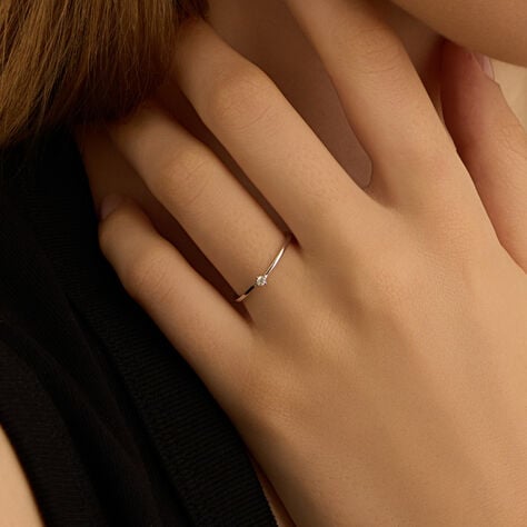 Anello Solitario Grace Oro Bianco Diamante - Anelli con Pietre Donna | Stroili