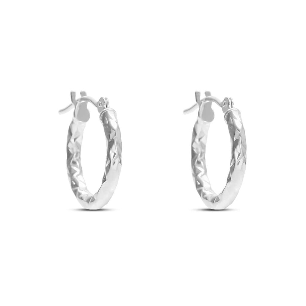 Orecchini A Cerchio Toujours Oro Bianco - Orecchini a Cerchio Donna | Stroili