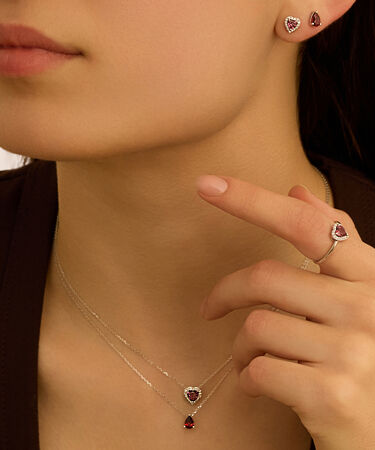 Orecchini Lobo Jasmine Oro Bianco Rodolite Diamante