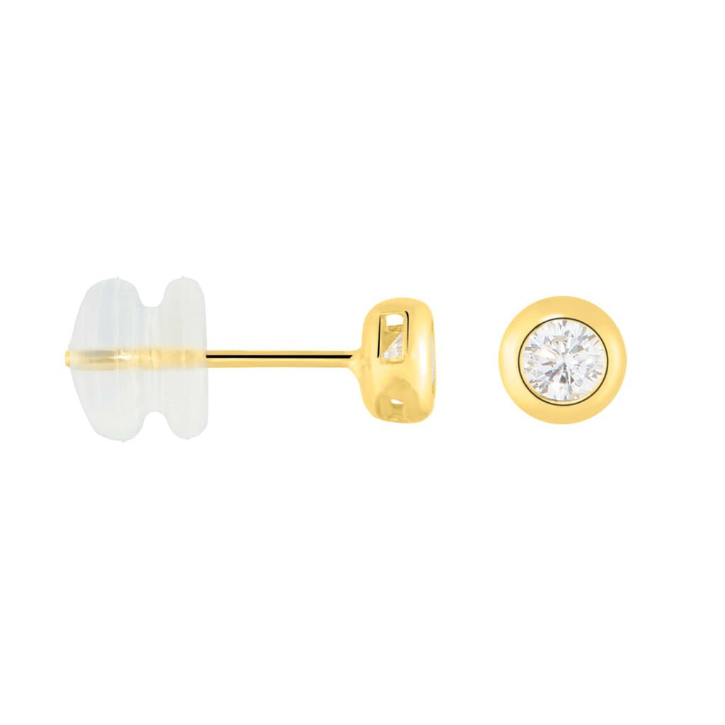 Orecchini Lobo Punto Luce Claire Oro Giallo Cubic Zirconia - Orecchini a Lobo Donna | Stroili