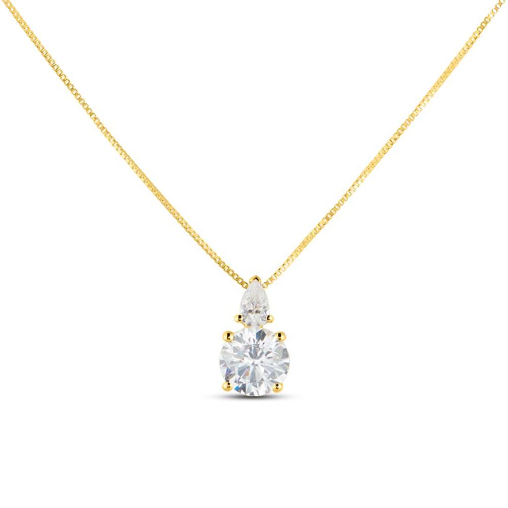 Collana Doppio Punto Luce Claire Oro Giallo Cubic Zirconia - Collane Punto Luce Donna | Stroili