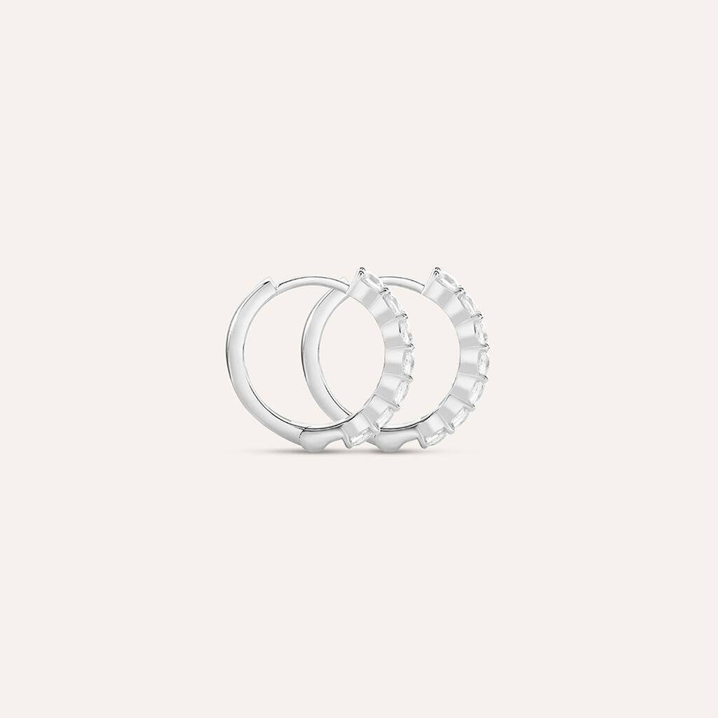 Orecchini A Cerchio Claire Oro Bianco Cubic Zirconia - Orecchini a Cerchio Donna | Stroili