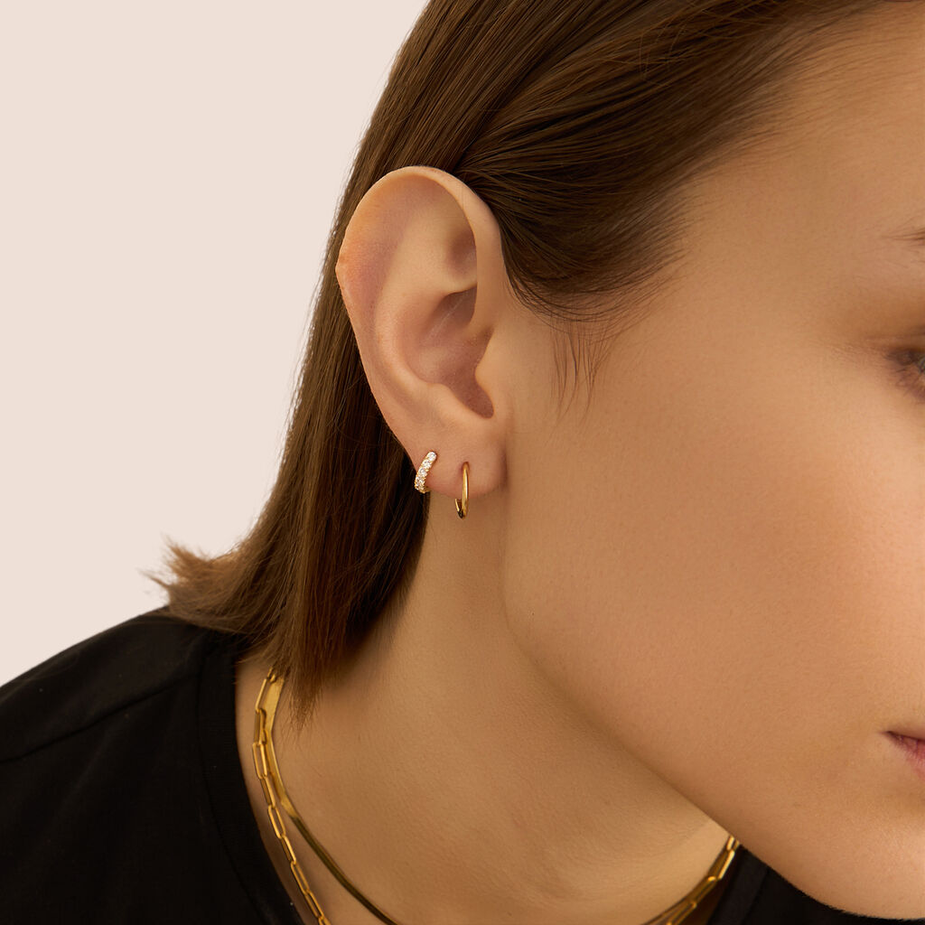 Orecchini A Cerchio Toujours Oro Giallo Cubic Zirconia