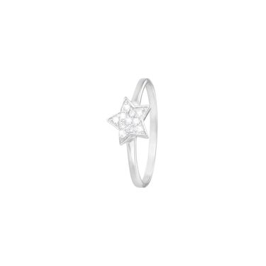 Anello stella in argento 925 rodiato e zirconi