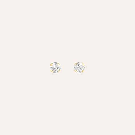 Orecchini Lobo Punto Luce Bon Ton Oro Giallo Cubic Zirconia - Orecchini a Lobo Donna | Stroili