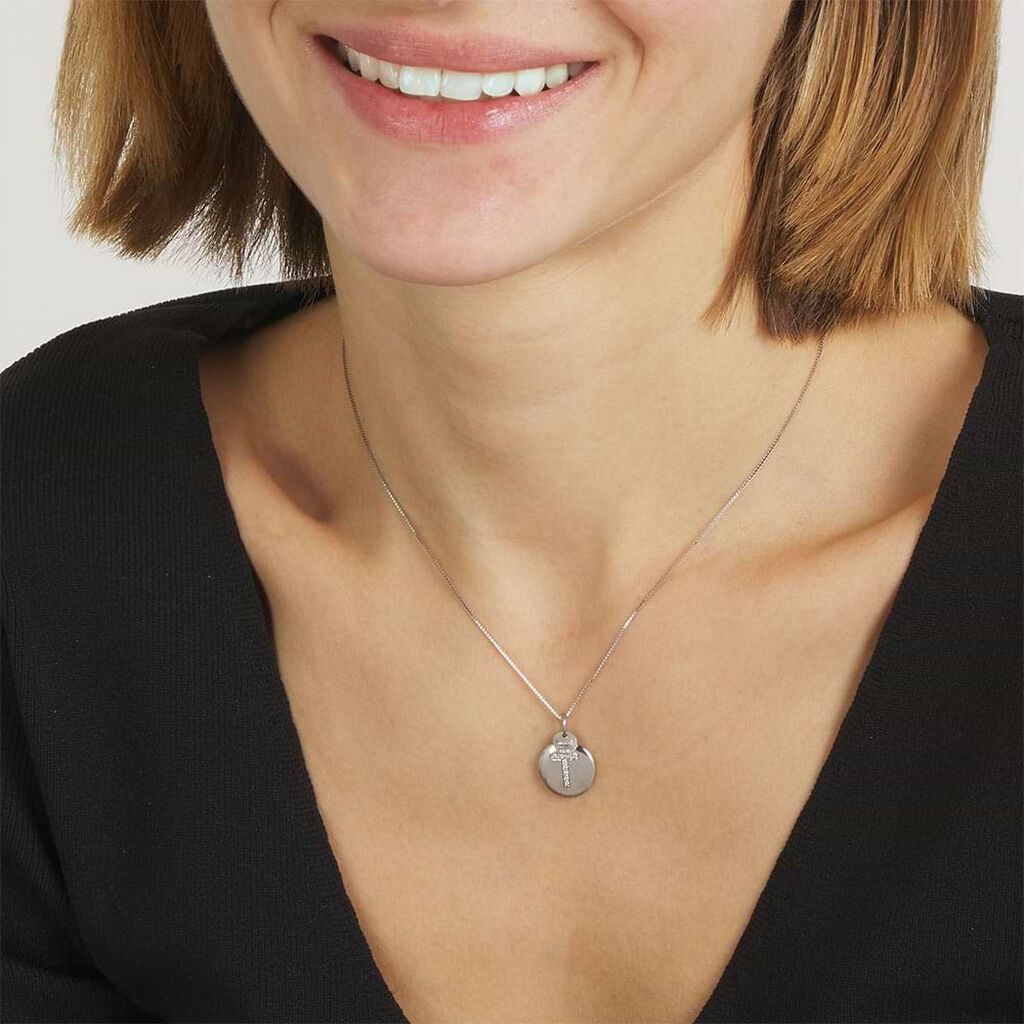 Pendente Love Beats Argento Rodiato Cubic Zirconia - Ciondoli con Incisione Donna | Stroili