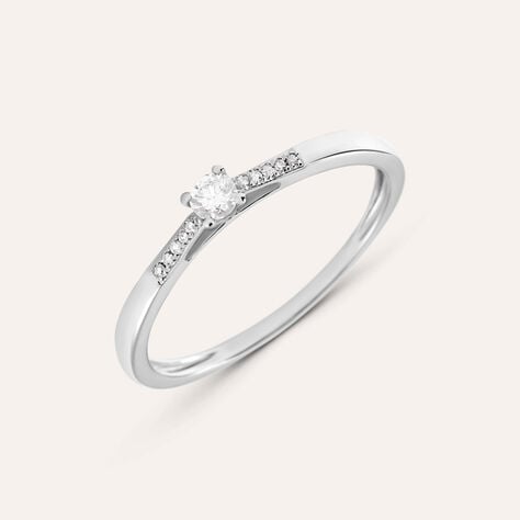 Anello Solitario Grace Oro Bianco Diamante - Anelli con Pietre Donna | Stroili