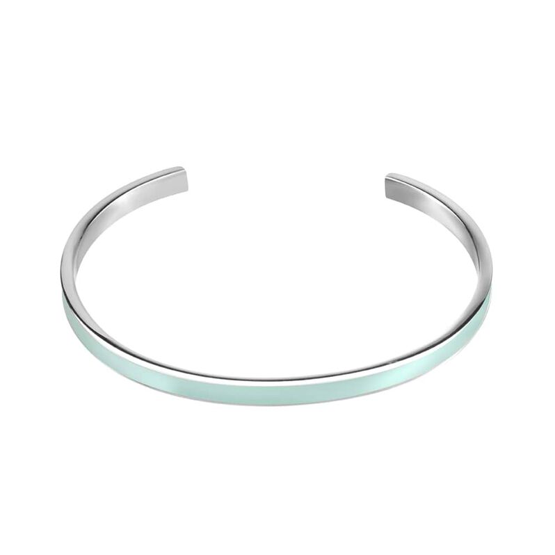 Bangle in acciaio con smalto verde acqua - Bracciali Donna | Stroili