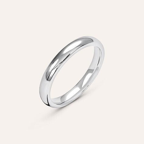 Fede Comoda 3 mm Oro Bianco - Anelli con Incisione Unisex | Stroili