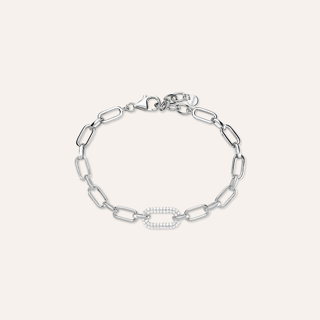Bracciale Catena Silver Shine Argento Rodiato Cubic Zirconia