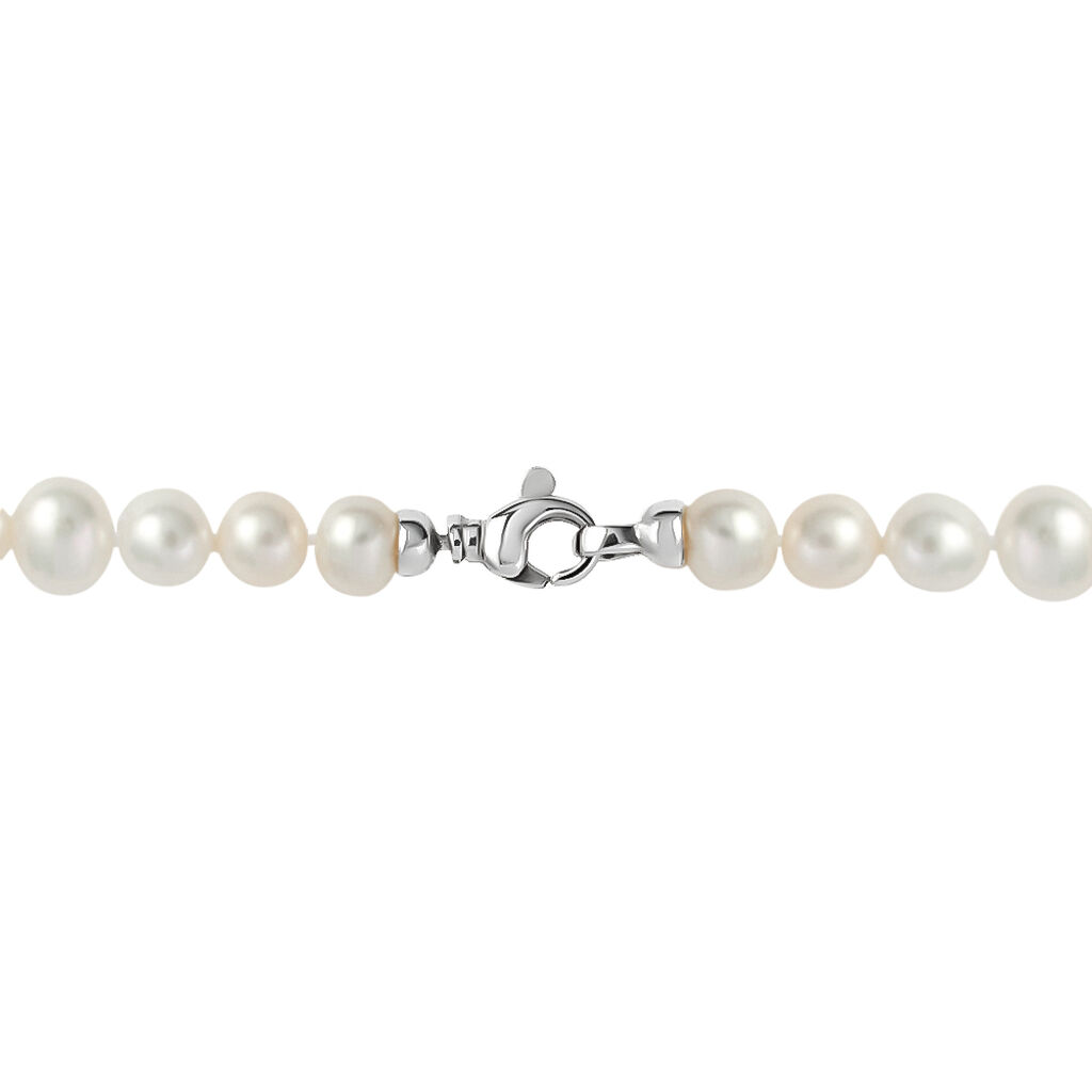 Collana Gabrielle Oro Bianco Perla D'Acqua Dolce Cristallo - Collane Donna | Stroili
