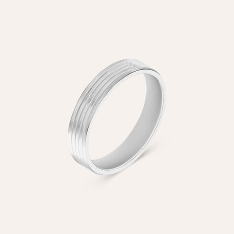 Fede Classica Lavorata 4 mm Oro Bianco - Anelli con Incisione Uomo | Stroili