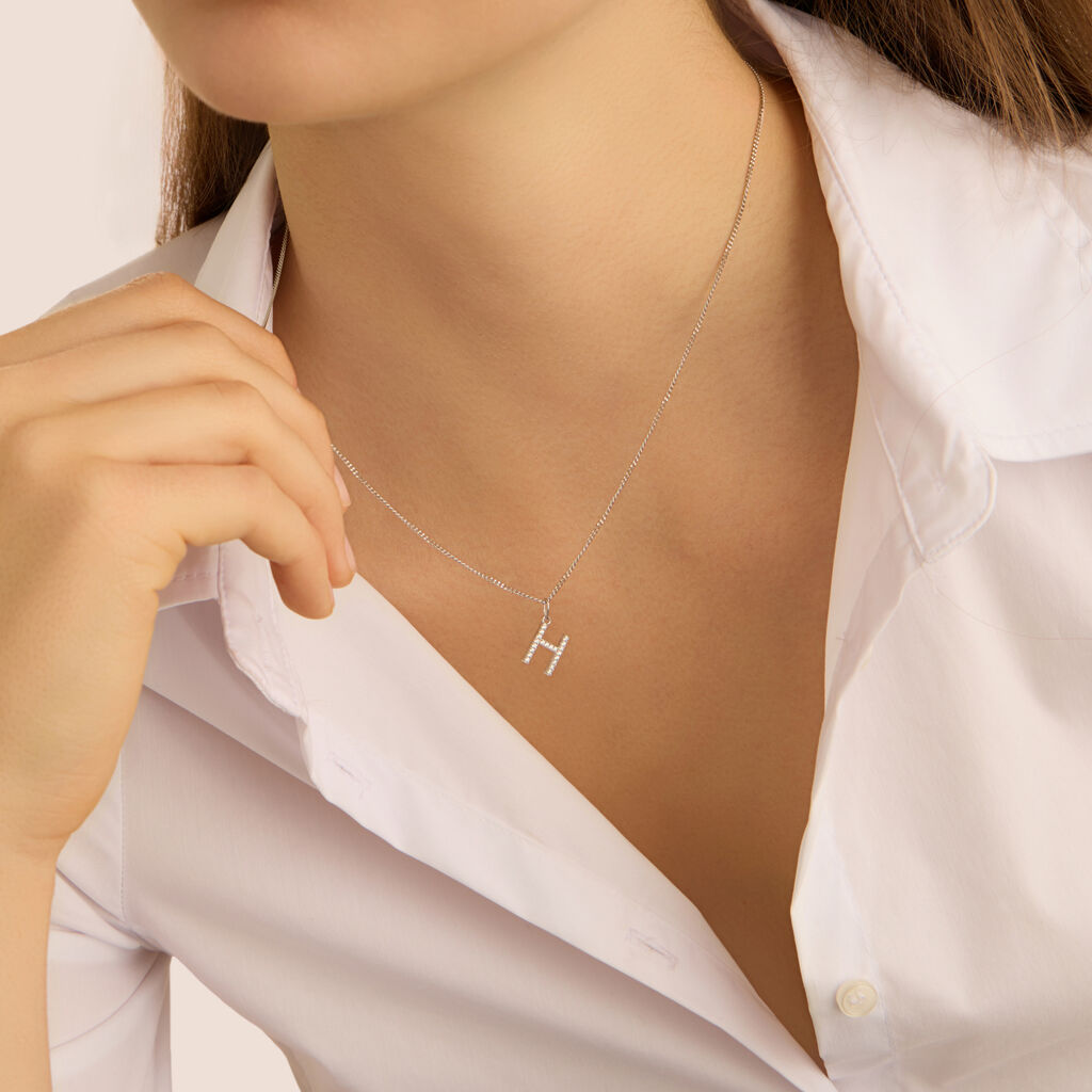 Pendente Poème Oro Bianco Cubic Zirconia - Ciondoli Donna | Stroili
