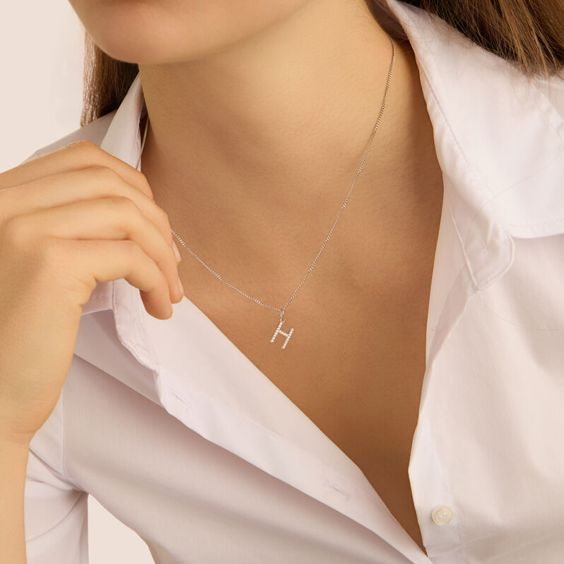 Pendente Poème Oro Bianco Cubic Zirconia - Ciondoli Donna | Stroili