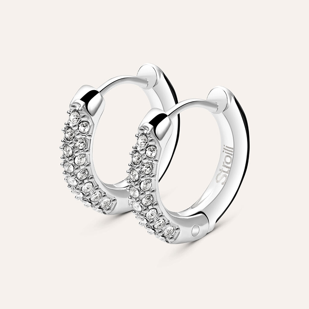 Orecchini A Cerchio Lady Sweet Acciaio Cristallo