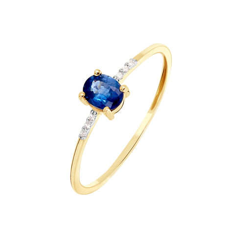Anello Charlotte Oro Giallo Zaffiro Diamante - Anelli con Pietre Donna | Stroili