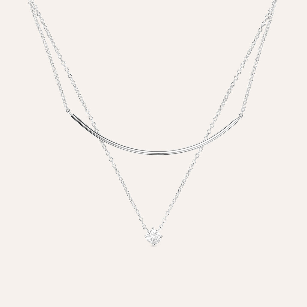 Collana Punto Luce Silver Elegance Argento Rodiato Cubic Zirconia