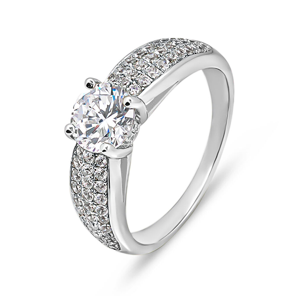 Anello Solitario Silver Elegance Argento Rodiato Cubic Zirconia 1675923 Stroili