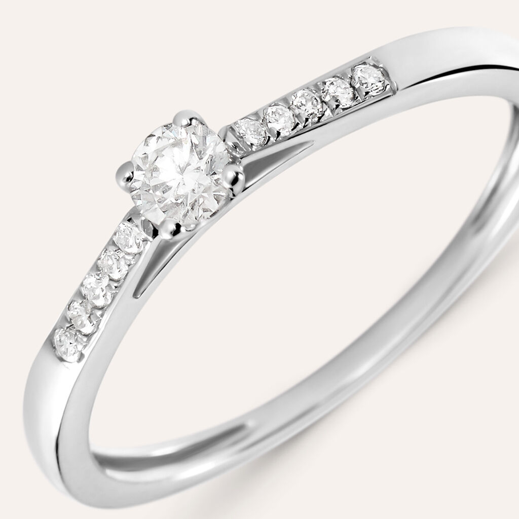 Anello Solitario Grace Oro Bianco Diamante