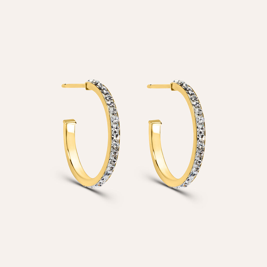 Orecchini A Cerchio Christelle Oro Giallo Cristallo