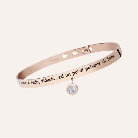 Bangle Sunrise Acciaio Rosa Cristallo - Bracciali Rigidi Donna | Stroili