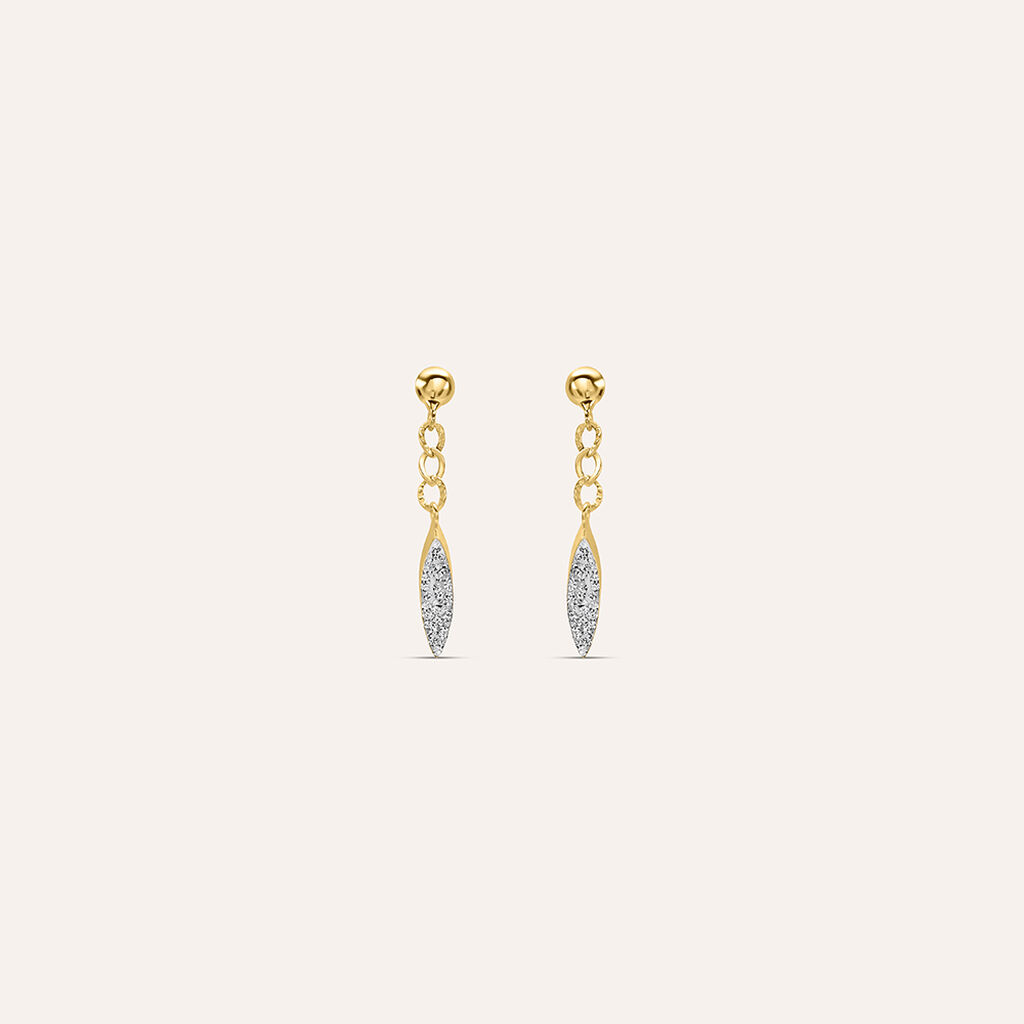 Orecchini Pendenti Crystal Gold Oro Giallo Cristallo - Orecchini Pendenti Donna | Stroili