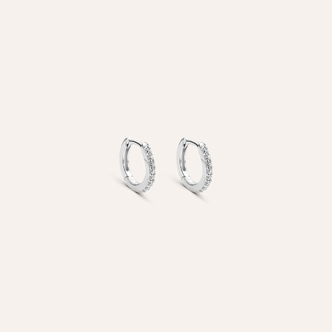 Orecchini A Cerchio Silver Elegance Argento Rodiato Cubic Zirconia - Gioielli Donna | Stroili