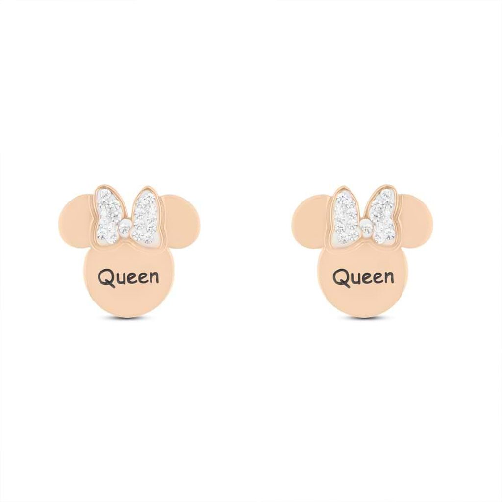 Orecchini Lobo Mickey Mouse & Friends Acciaio Rosa Cristallo - Orecchini a Lobo Donna | Stroili
