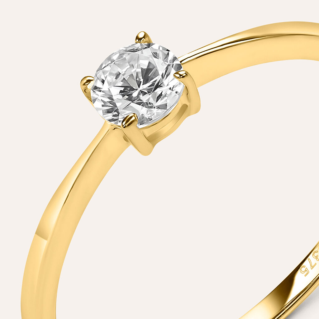 Anello Solitario Claire Oro Giallo Cubic Zirconia