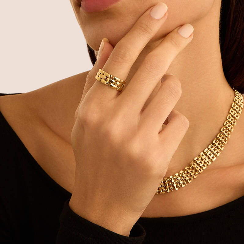 Anello Panther Chain Radiance Acciaio Dorato - Anelli Donna | Stroili