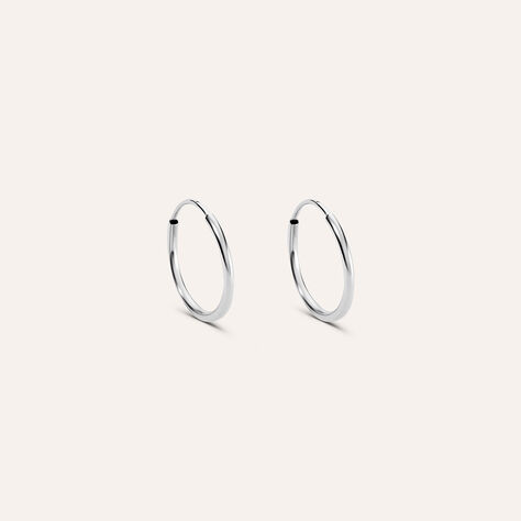 Orecchini A Cerchio Toujours Oro Bianco - Orecchini a Cerchio Donna | Stroili