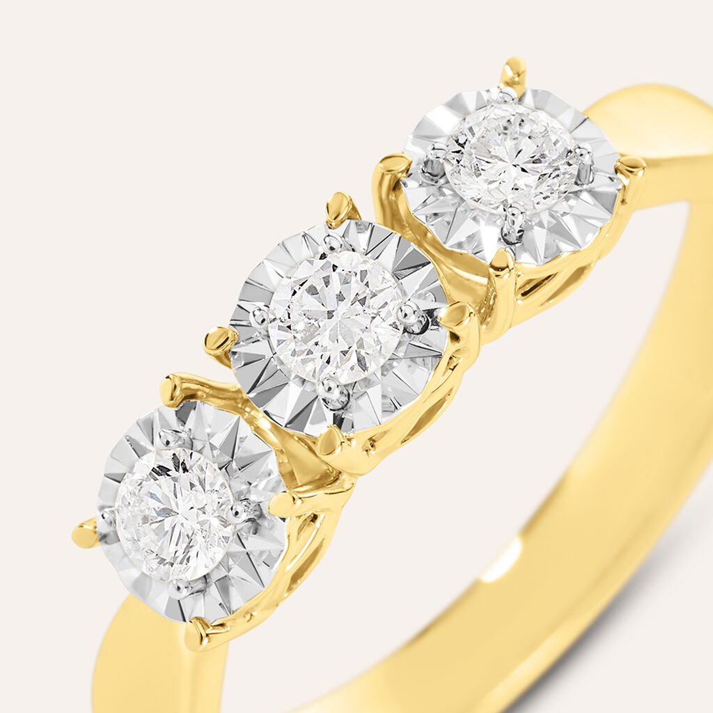 Anello Trilogy Diamotion Oro Giallo Diamante