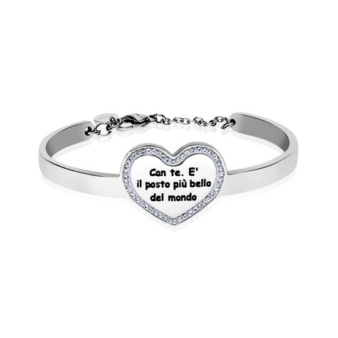 Bangle Lady Message Acciaio Cristallo - Bracciali Rigidi Donna | Stroili