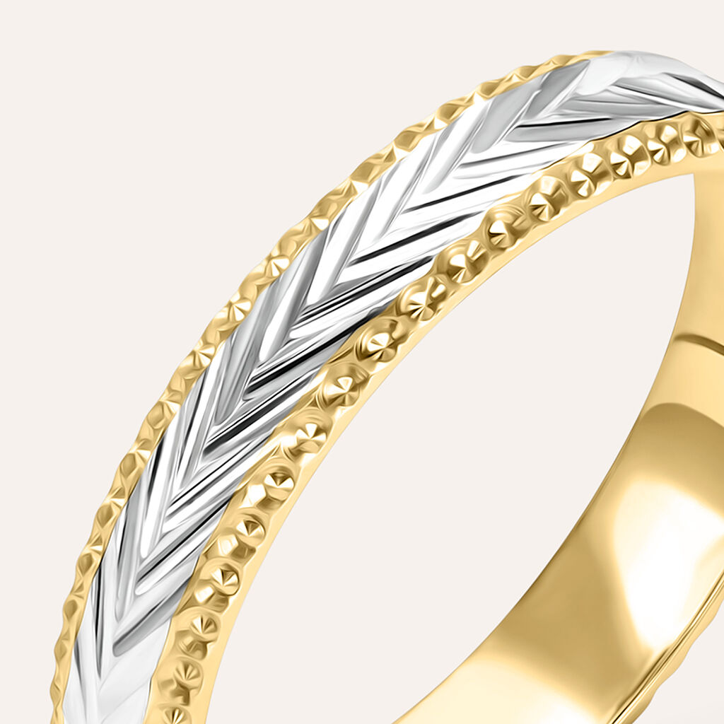 Fede Classica Diamantata 3.5 mm Oro Bicolore