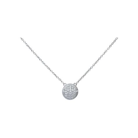 Girocollo in argento con pendente circolare con pav√© di zirconi - Collane Donna | Stroili