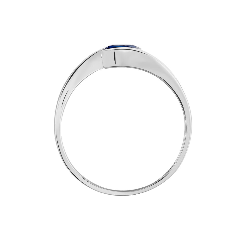 Anello Solitario Charlotte Oro Bianco Zaffiro