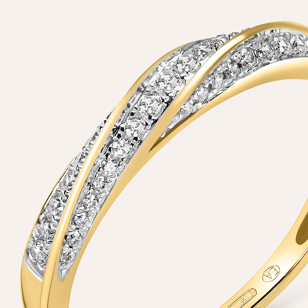 Anello Fascia Claire Oro Giallo Cubic Zirconia