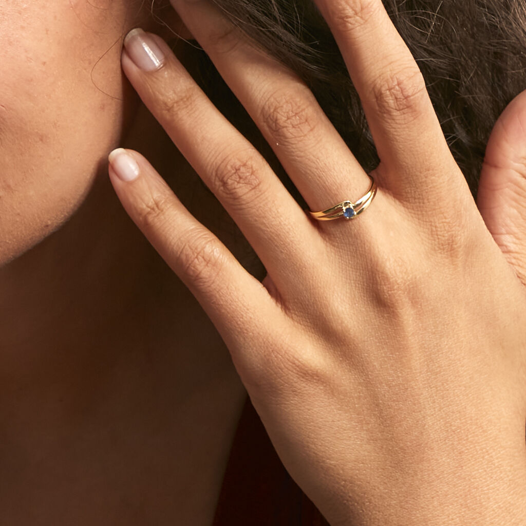 Anello Solitario Charlotte Oro Giallo Zaffiro