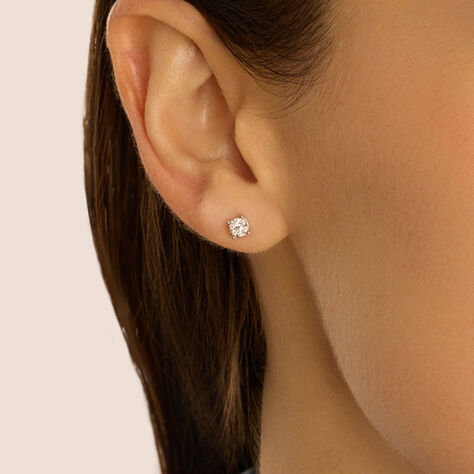 Orecchini Lobo Punto Luce Petali Oro Bianco Diamante - Orecchini a Lobo Donna | Stroili
