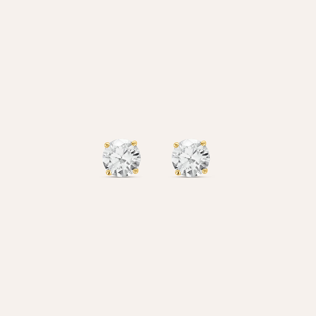 Orecchini Lobo Punto Luce Claire Oro Giallo Cubic Zirconia - Orecchini a Lobo Donna | Stroili