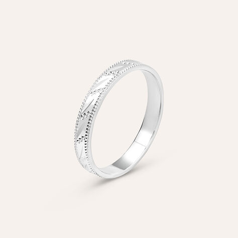 Fede Classica Diamantata 3 mm Oro Bianco - Anelli con Incisione Donna | Stroili