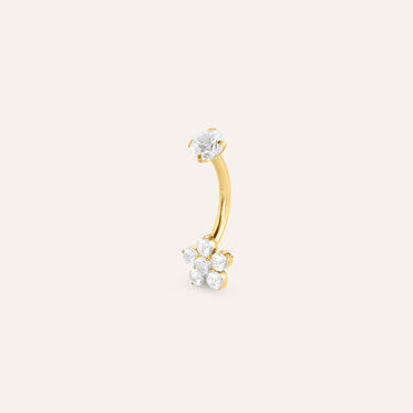Piercing Ombelico Punto Luce Radiance Titanio ASTM F136 Dorato Cubic Zirconia